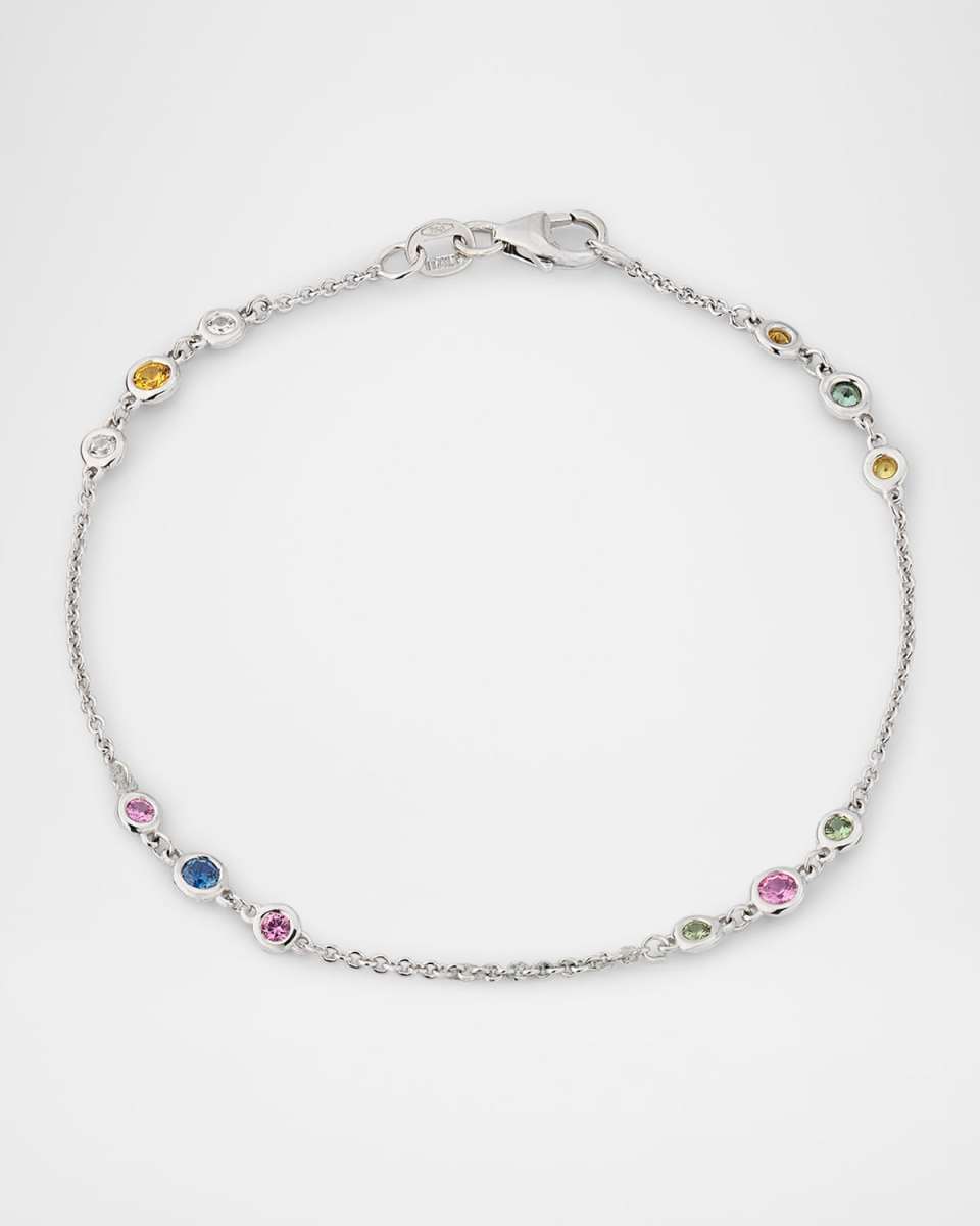 18K White Gold Multi Sapphire Bracelet